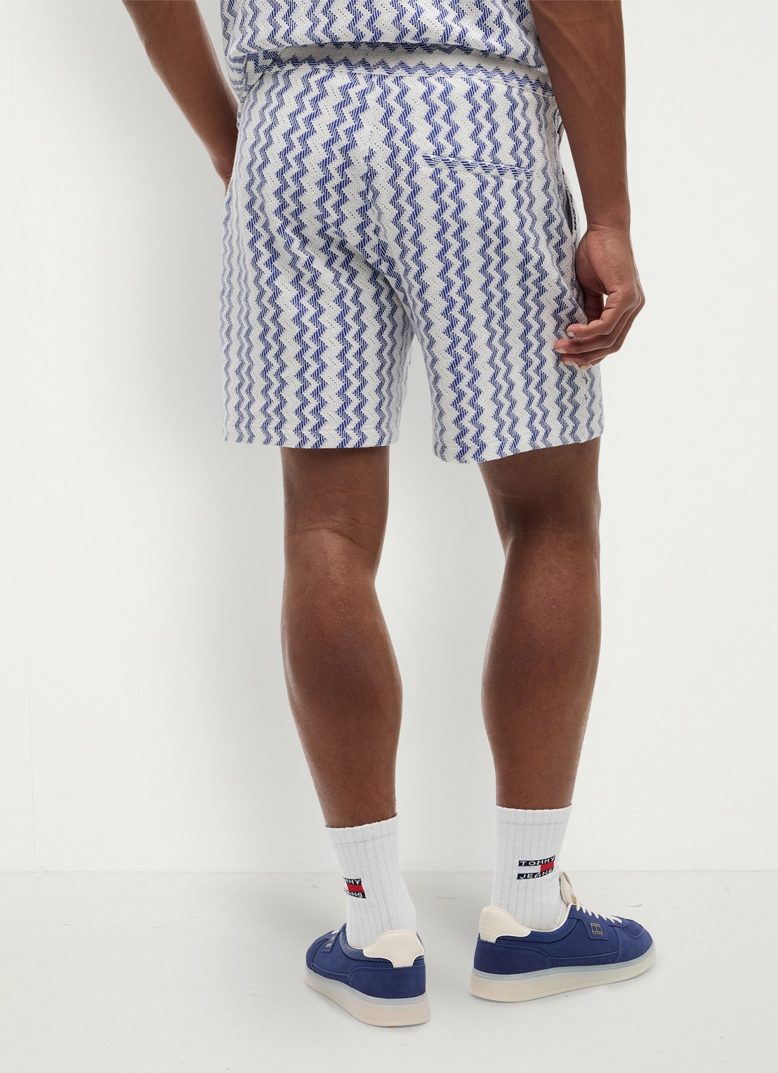 Tommy Hilfiger Straight fit korte broek met grafische print - achterkant 3 blauw