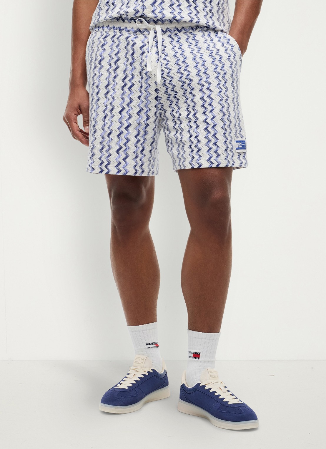 Tommy Hilfiger Straight fit korte broek met grafische print - detail 4 blauw