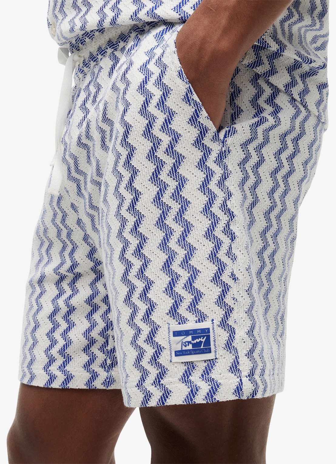 Tommy Hilfiger Straight fit korte broek met grafische print - detail 5 blauw