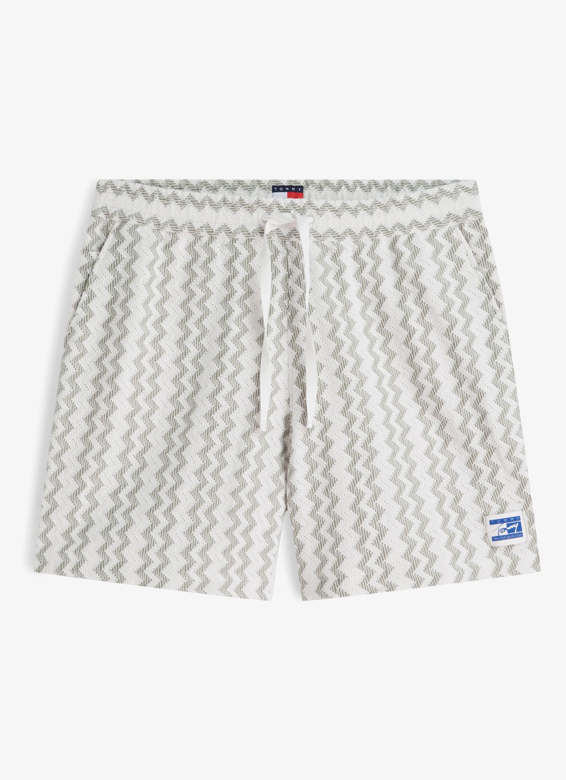 Tommy Hilfiger Straight fit korte broek met grafische print - voorkant 4 groen