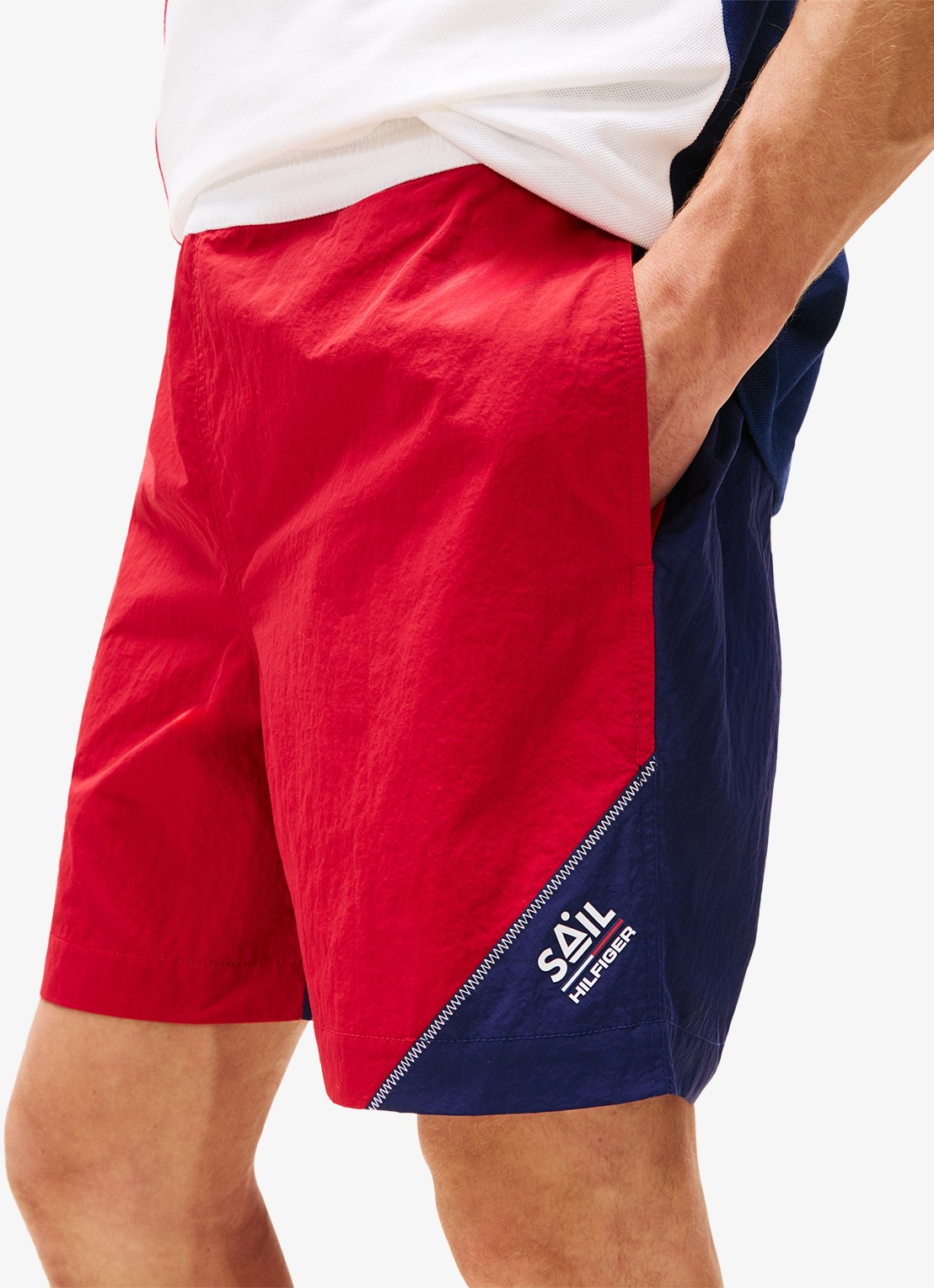 Tommy Hilfiger Straight fit korte broek met logo en steekzakken - detail 5 rood