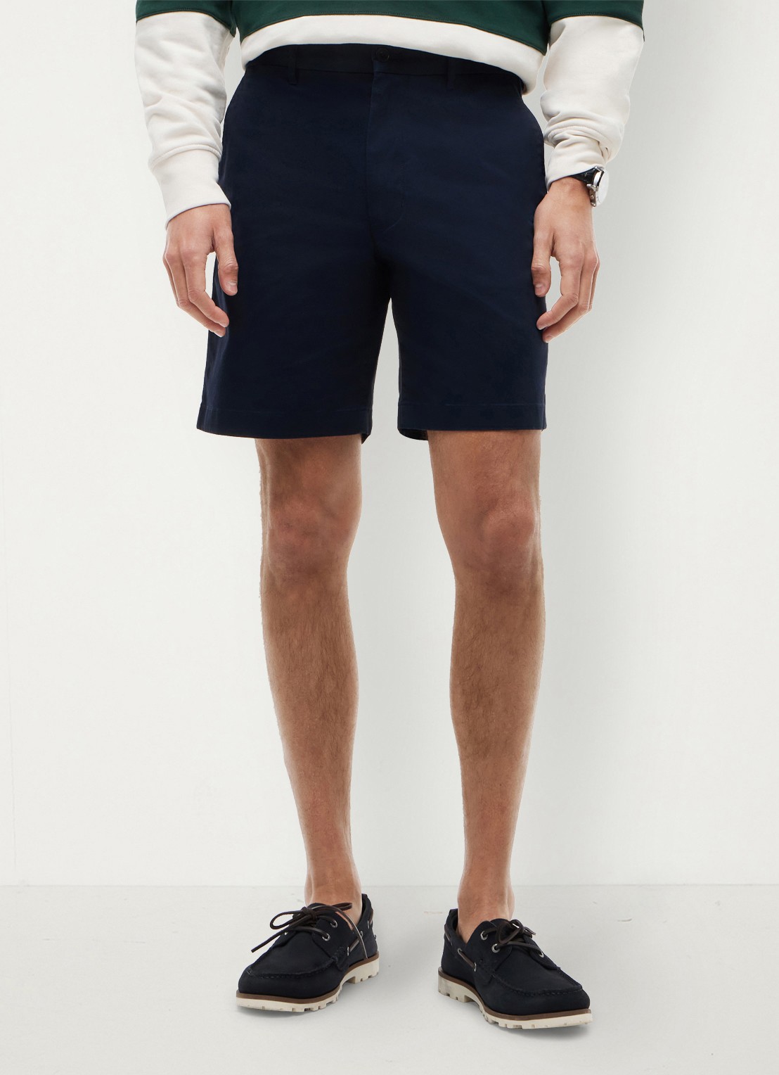 Tommy Hilfiger Straight fit korte chino in katoenblend - detail 4 donkerblauw