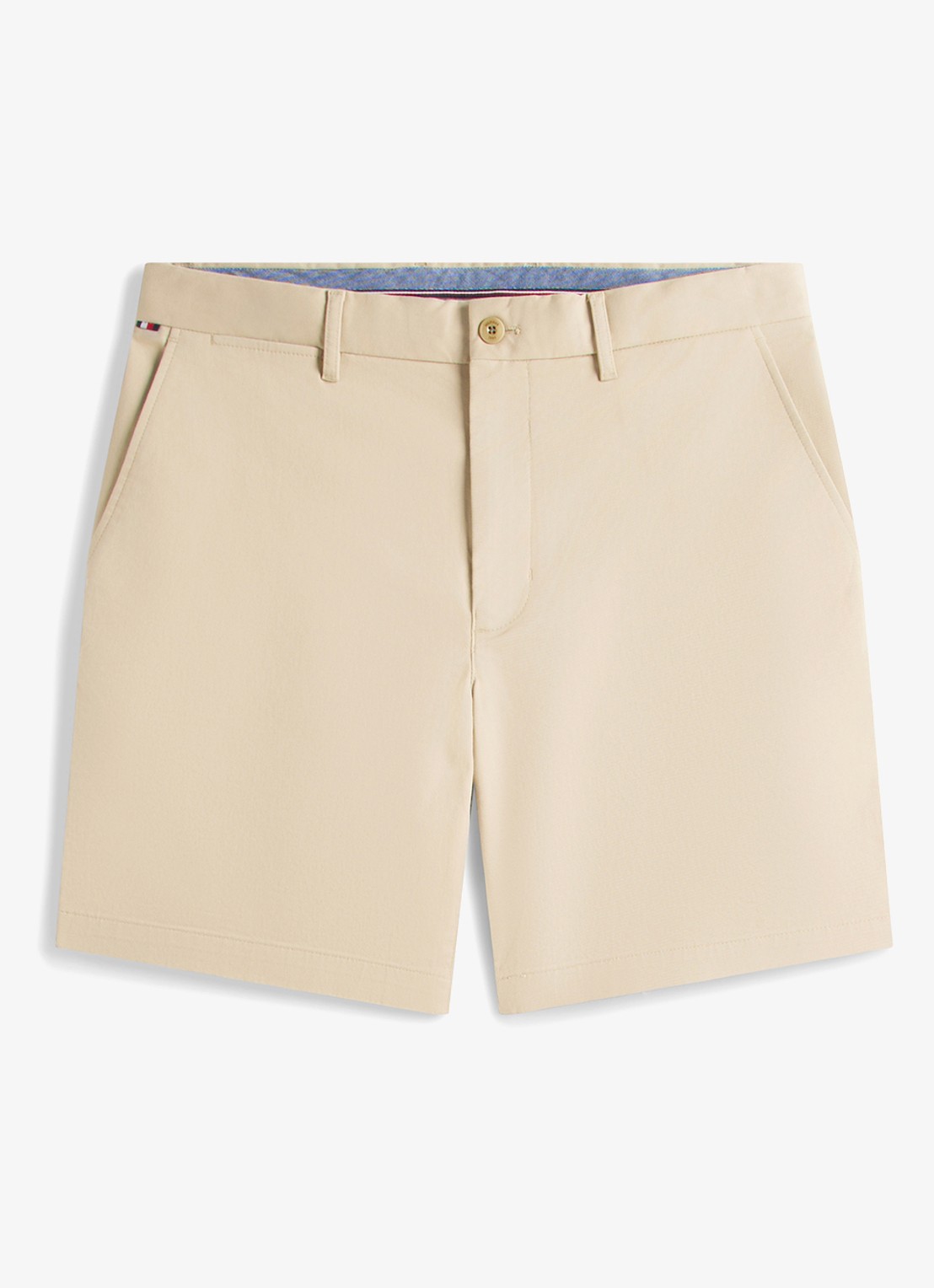 Tommy Hilfiger Straight fit korte chino in katoenblend - voorkant 4 beige