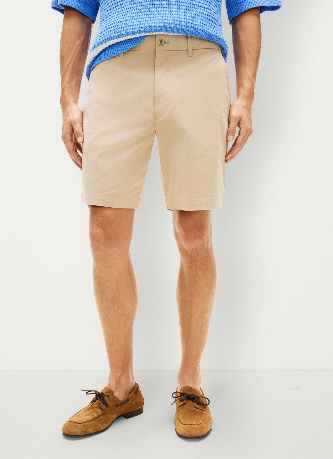 Tommy Hilfiger Straight fit korte chino in katoenblend - detail 3 beige