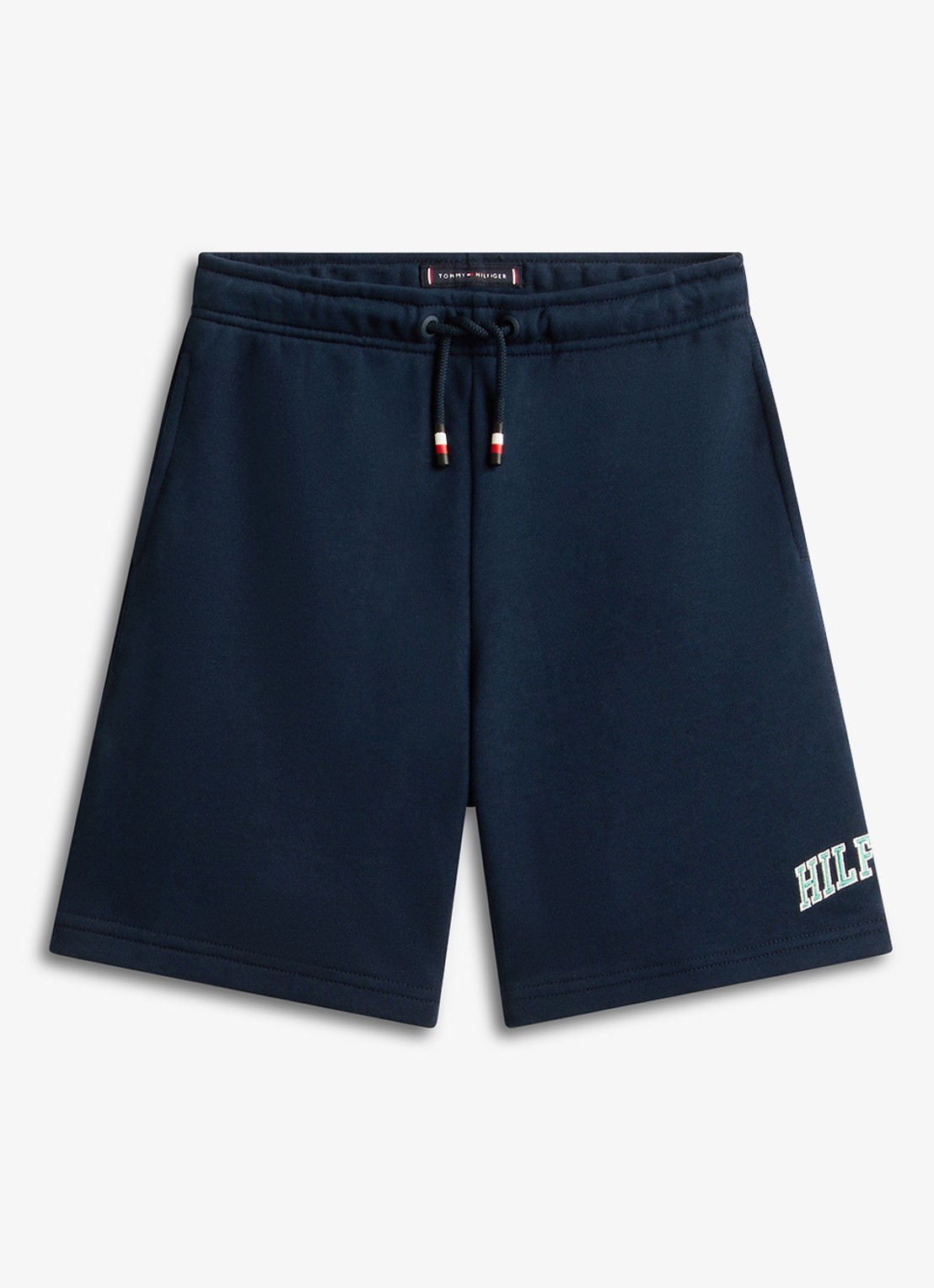 Tommy Hilfiger Straight fit korte joggingbroek met steekzakken - voorkant 4 donkerblauw