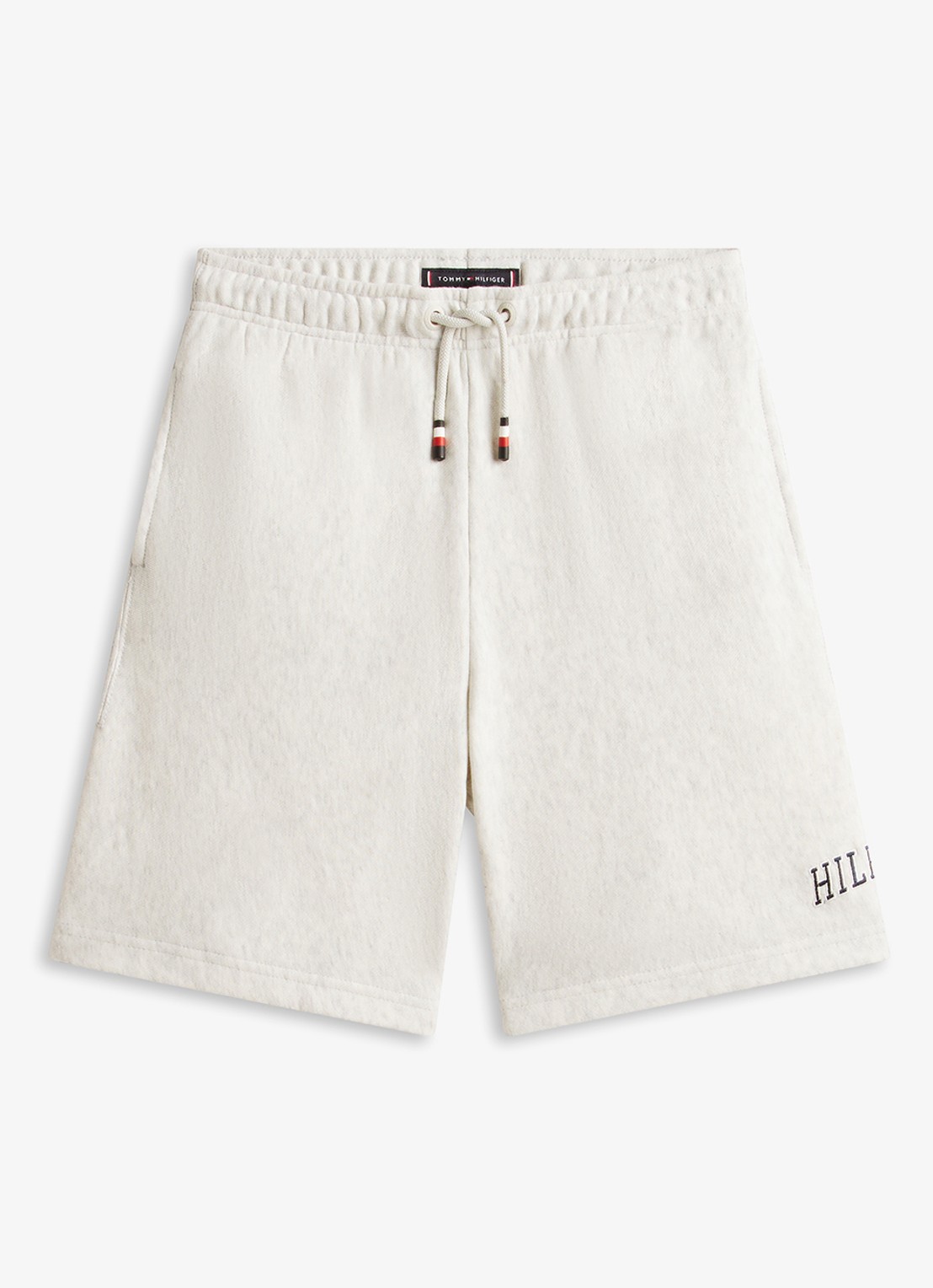 Tommy Hilfiger Straight fit korte joggingbroek met steekzakken - voorkant 4 lichtgrijs