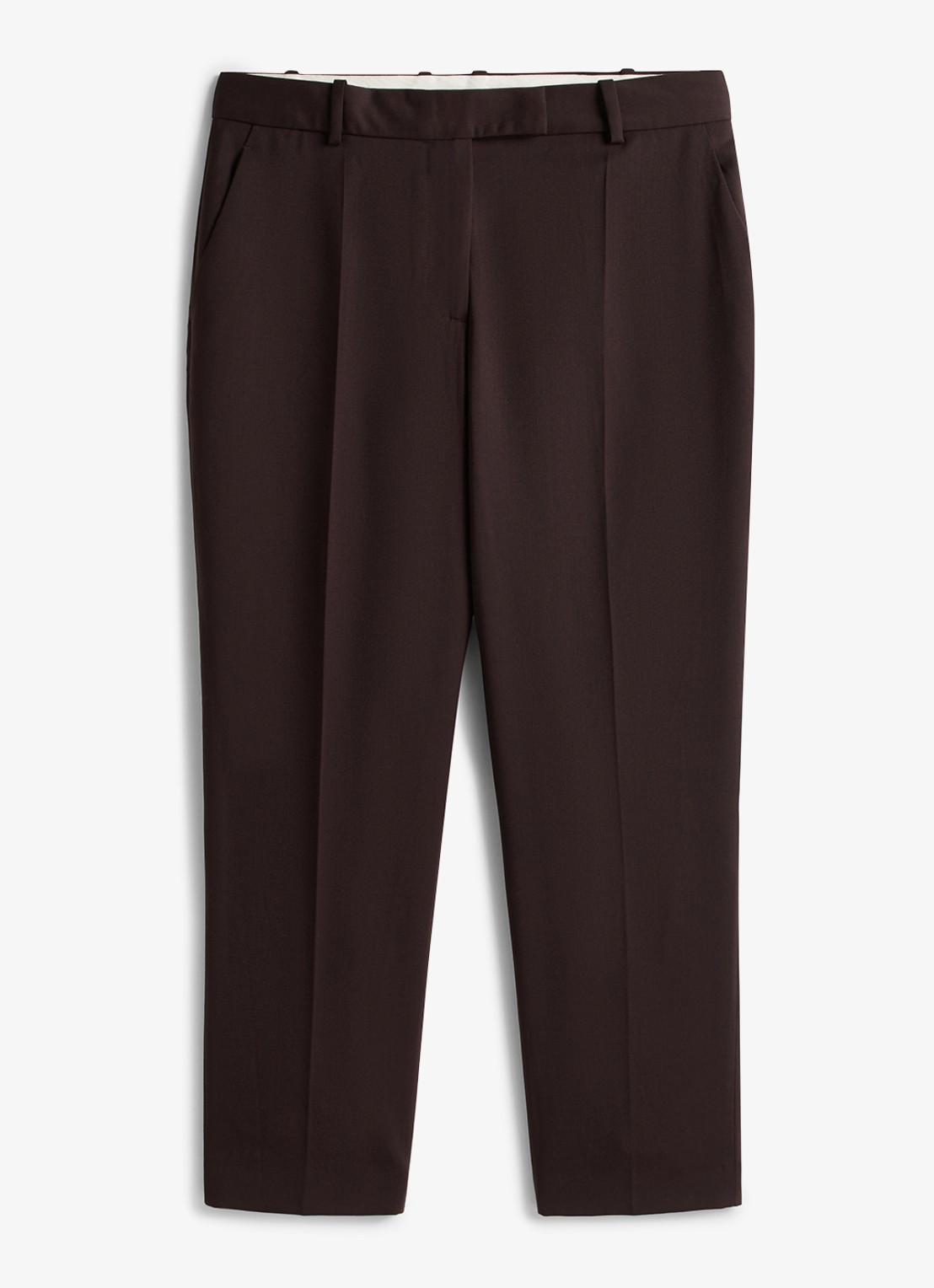 Tommy Hilfiger Straight fit pantalon met paspelzakken - voorkant aubergine