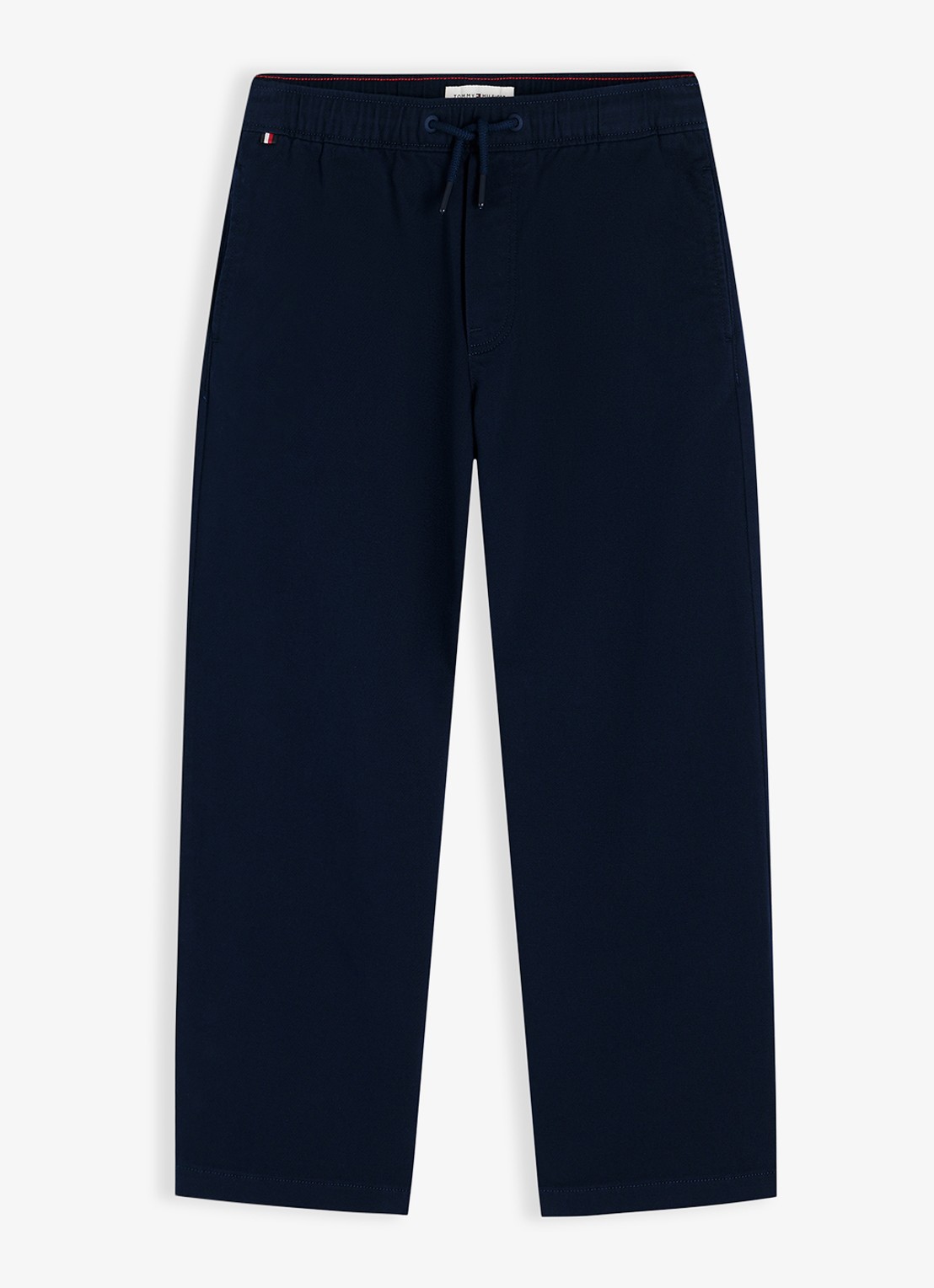 Tommy Hilfiger Straight leg chino met logo - voorkant dark night navy-c1g