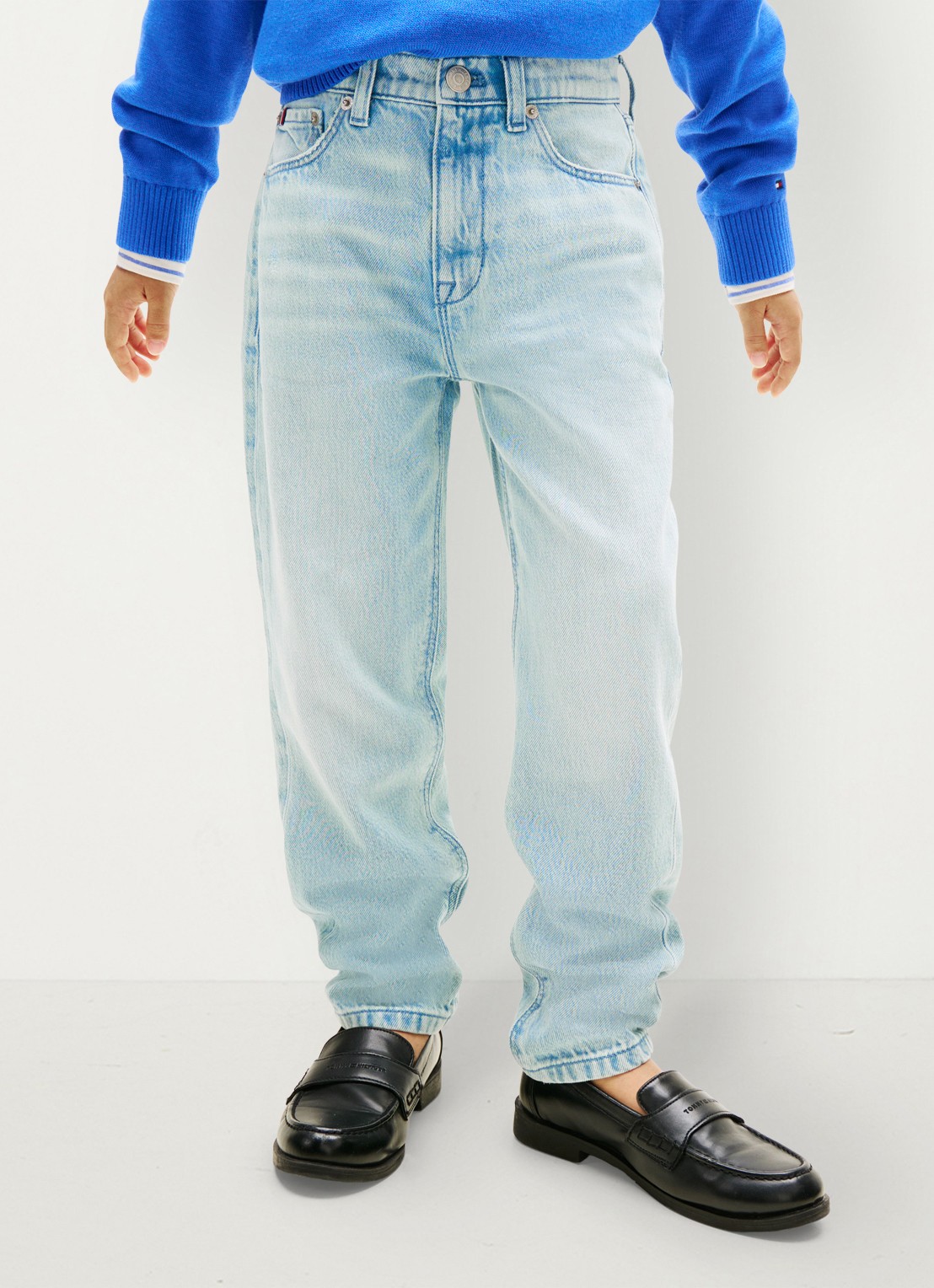 Tommy Hilfiger Straight leg jeans in katoenblend - detail denim