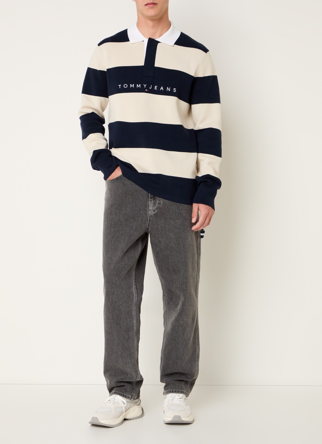 Tommy Hilfiger Straight leg jeans met gekleurde wassing - voorkant 5 grijs