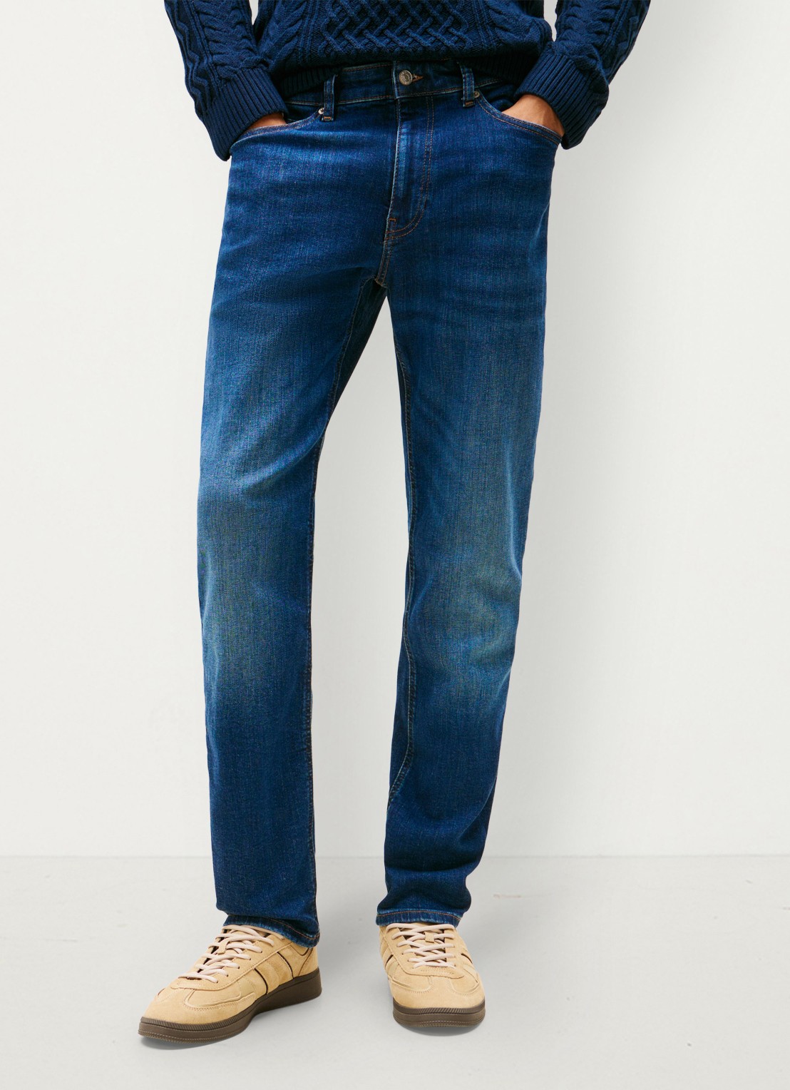 Tommy Hilfiger Straight leg jeans met medium wassing - detail denim