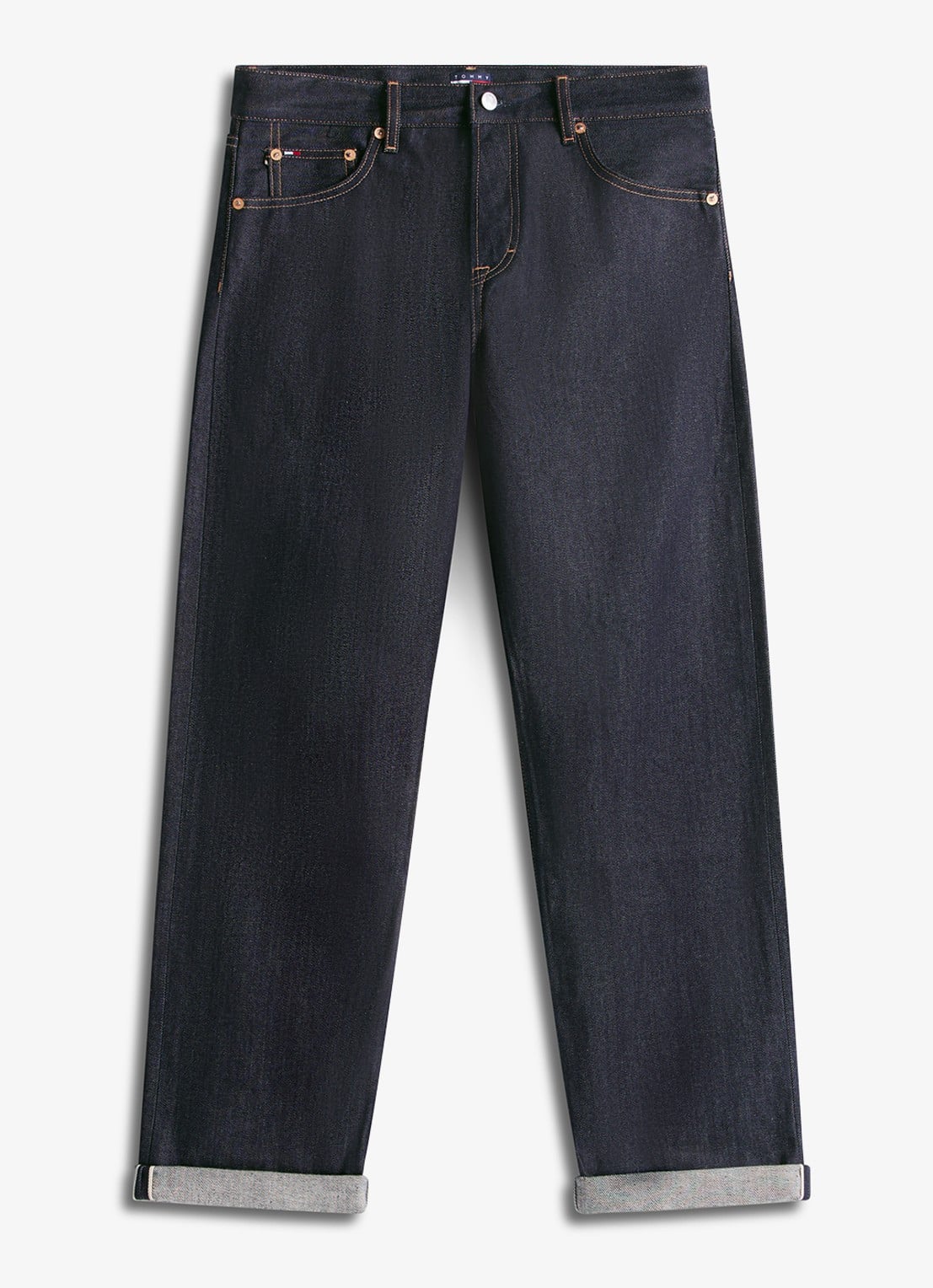 Tommy Hilfiger Straight leg jeans met steekzakken - voorkant 3 donkerblauw