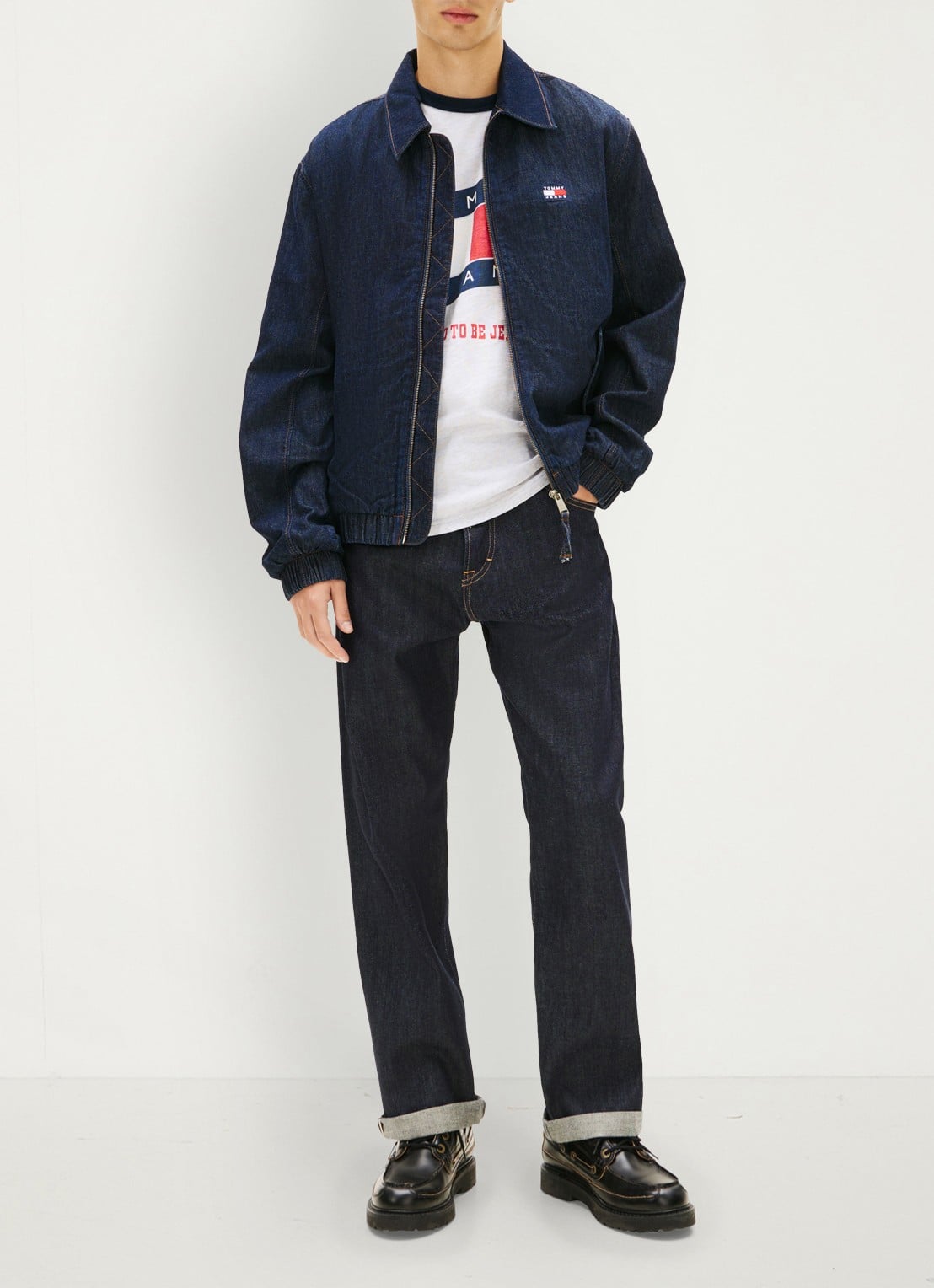 Tommy Hilfiger Straight leg jeans met steekzakken - voorkant 4 donkerblauw