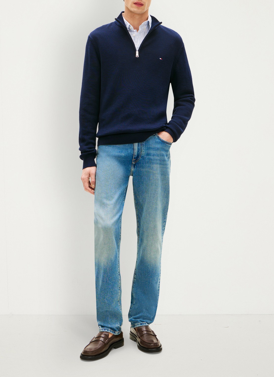 Tommy Hilfiger Straight leg jeans met steekzakken - voorkant 5 denim