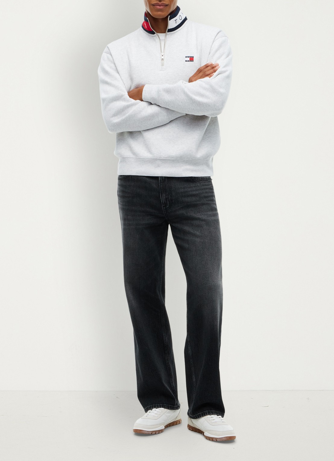 Tommy Hilfiger Straight leg jeans met steekzakken - voorkant 3 grijs