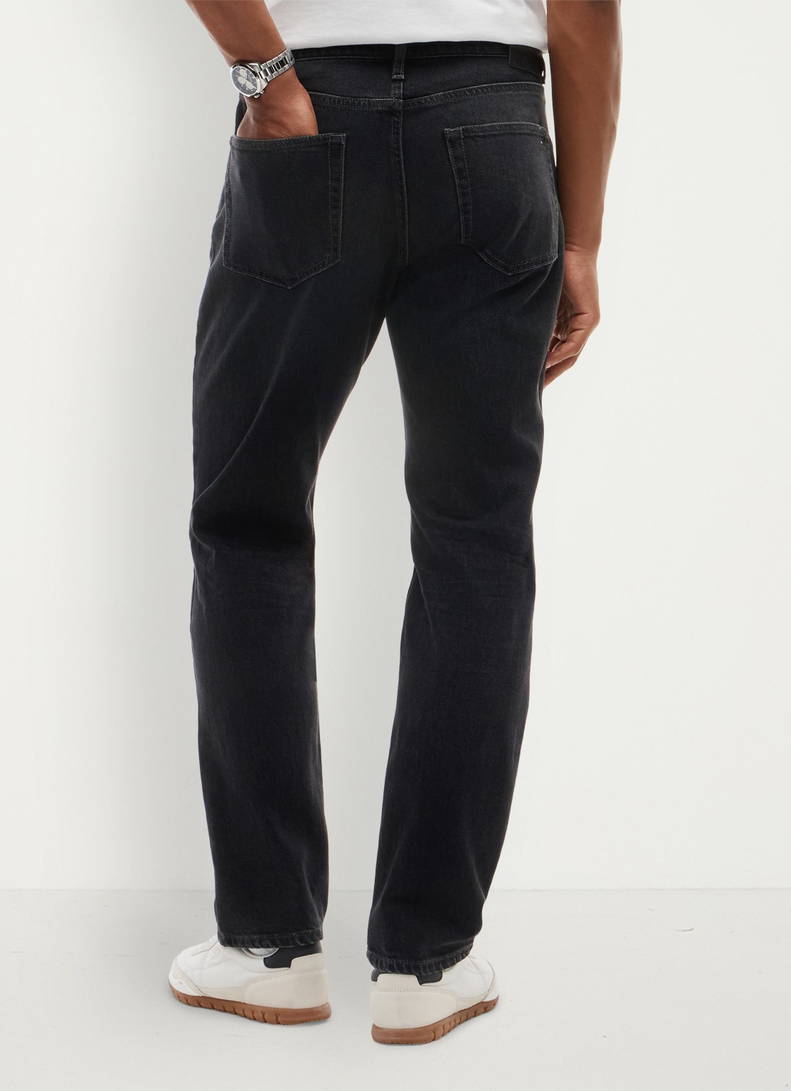 Tommy Hilfiger Straight leg jeans met steekzakken - achterkant 5 zwart