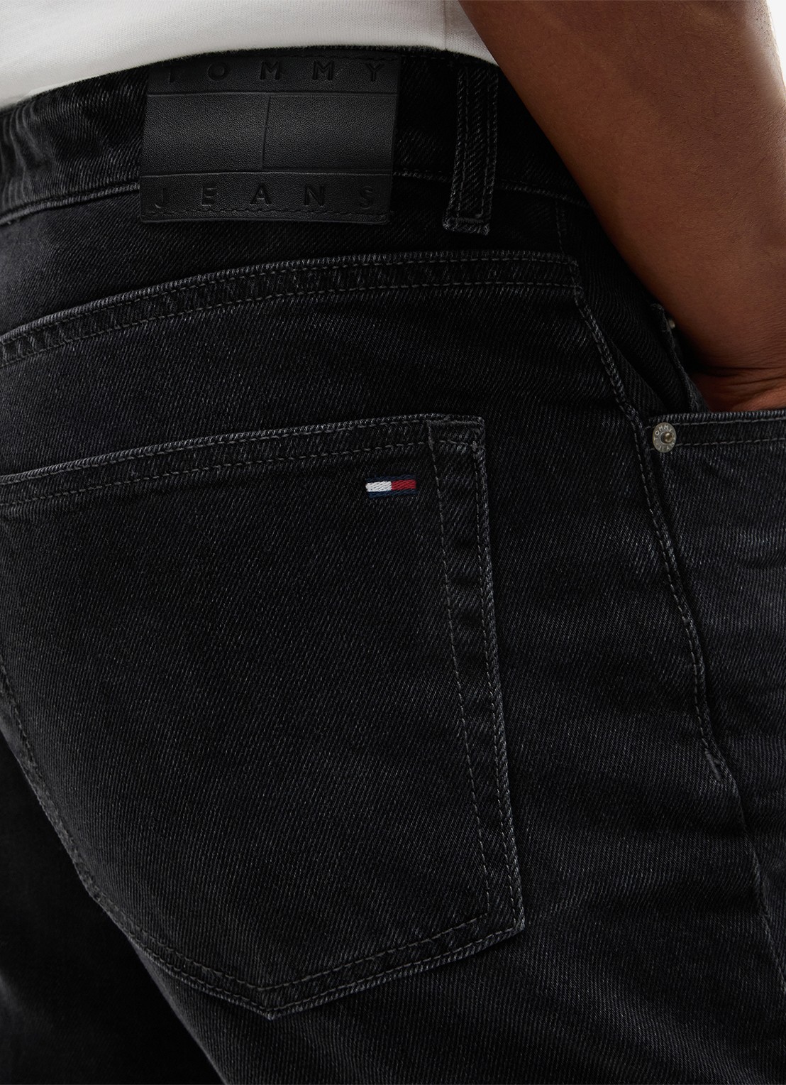 Tommy Hilfiger Straight leg jeans met steekzakken - detail 3 zwart