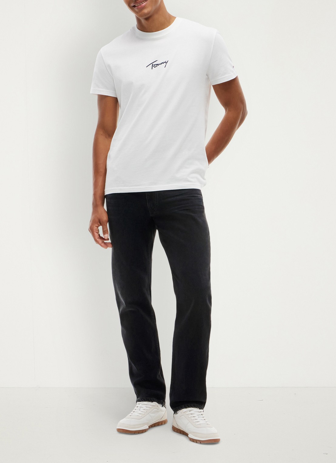 Tommy Hilfiger Straight leg jeans met steekzakken - voorkant 7 zwart