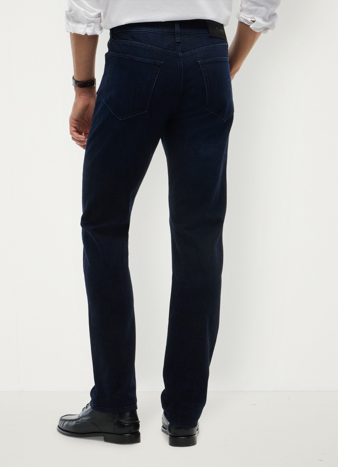 Tommy Hilfiger Straight leg jeans met steekzakken - achterkant 5 donkerblauw