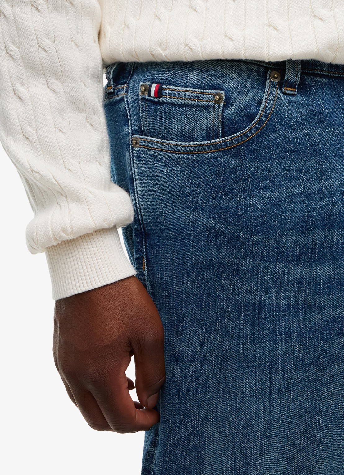 Tommy Hilfiger Straight leg jeans met steekzakken - detail 2 denim