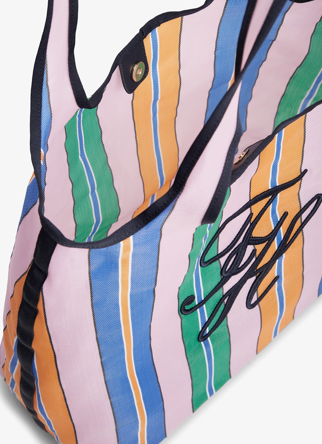 Tommy Hilfiger Strandtas met streepprint en logo - detail 2 multicolor
