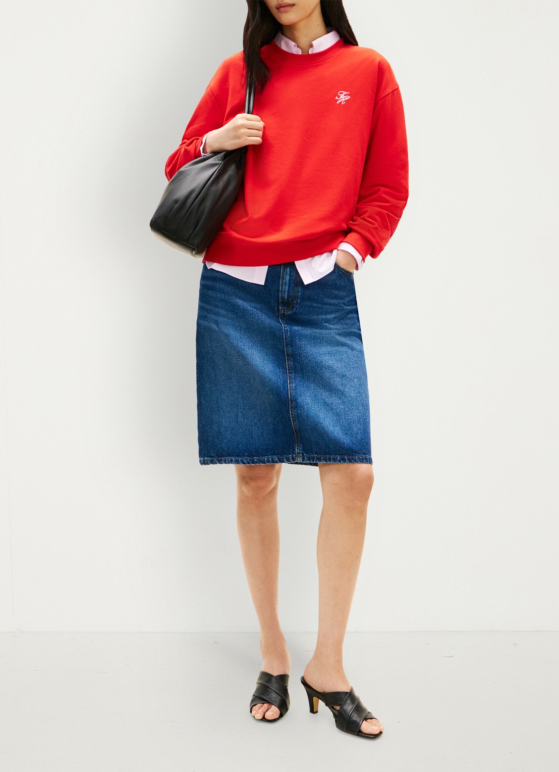 Tommy Hilfiger Sweater in katoenblend - voorkant 3 rood