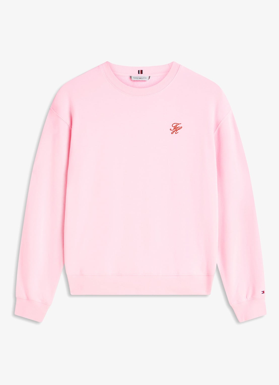 Tommy Hilfiger Sweater in katoenblend - voorkant 2 roze