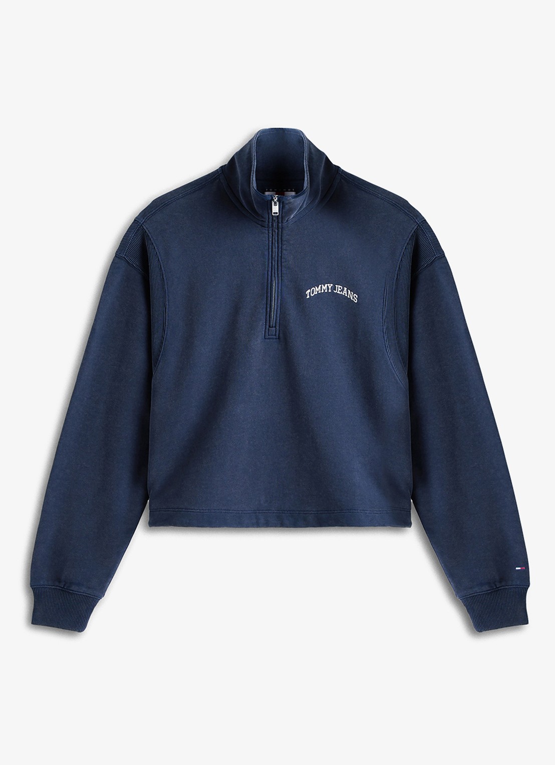 Tommy Hilfiger Sweater in katoenblend - voorkant donkerblauw