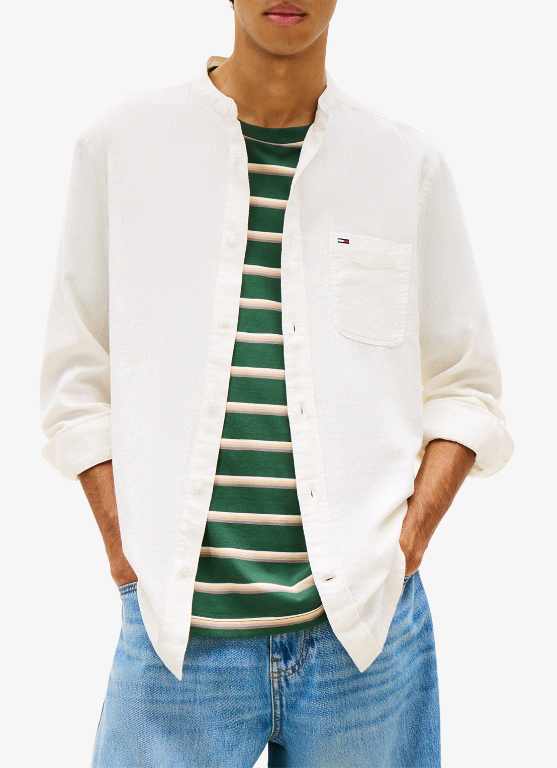 Tommy Hilfiger Sweater in katoenblend - detail 4 gebroken wit