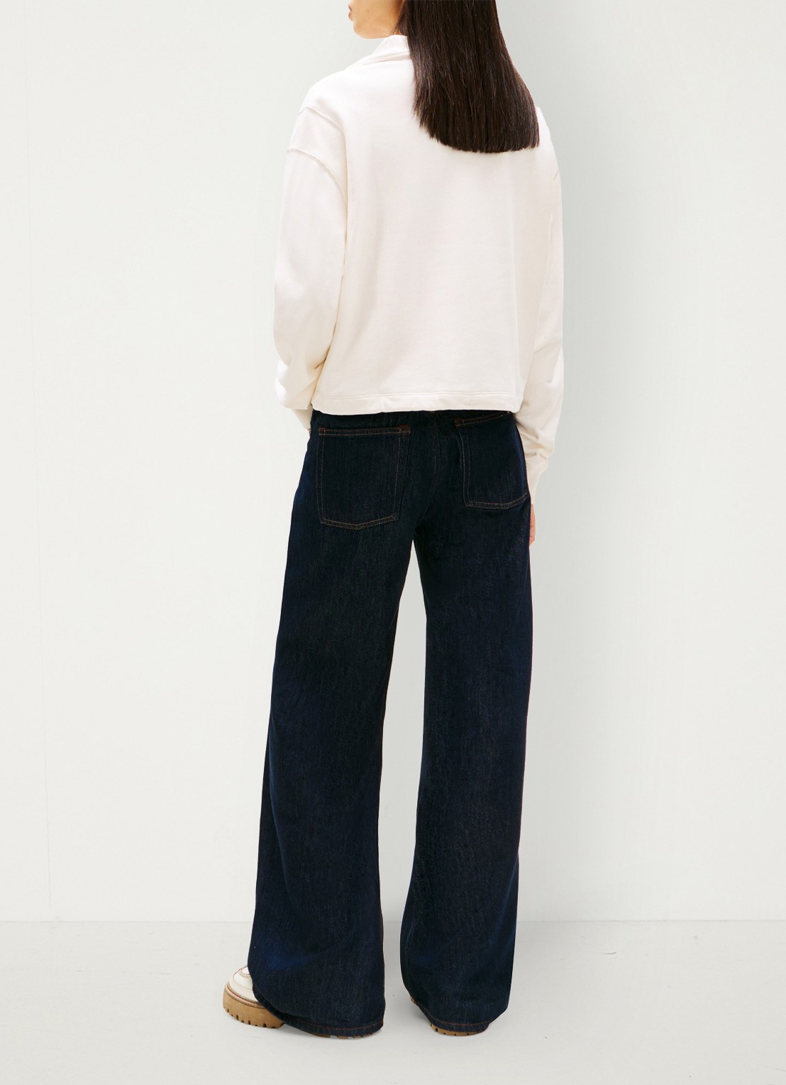 Tommy Hilfiger Sweater in katoenblend - achterkant 3 gebroken wit