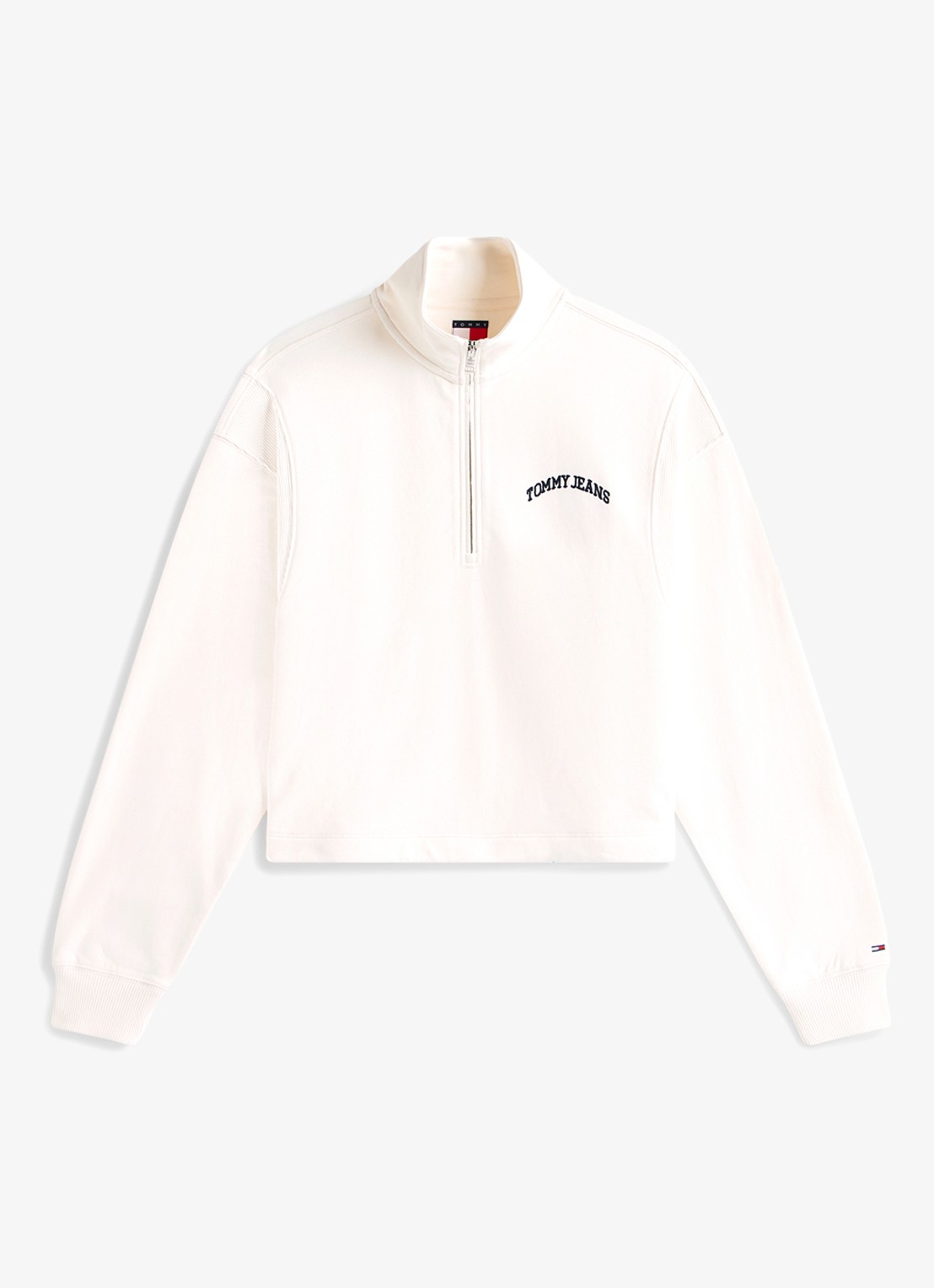 Tommy Hilfiger Sweater in katoenblend - voorkant 4 gebroken wit