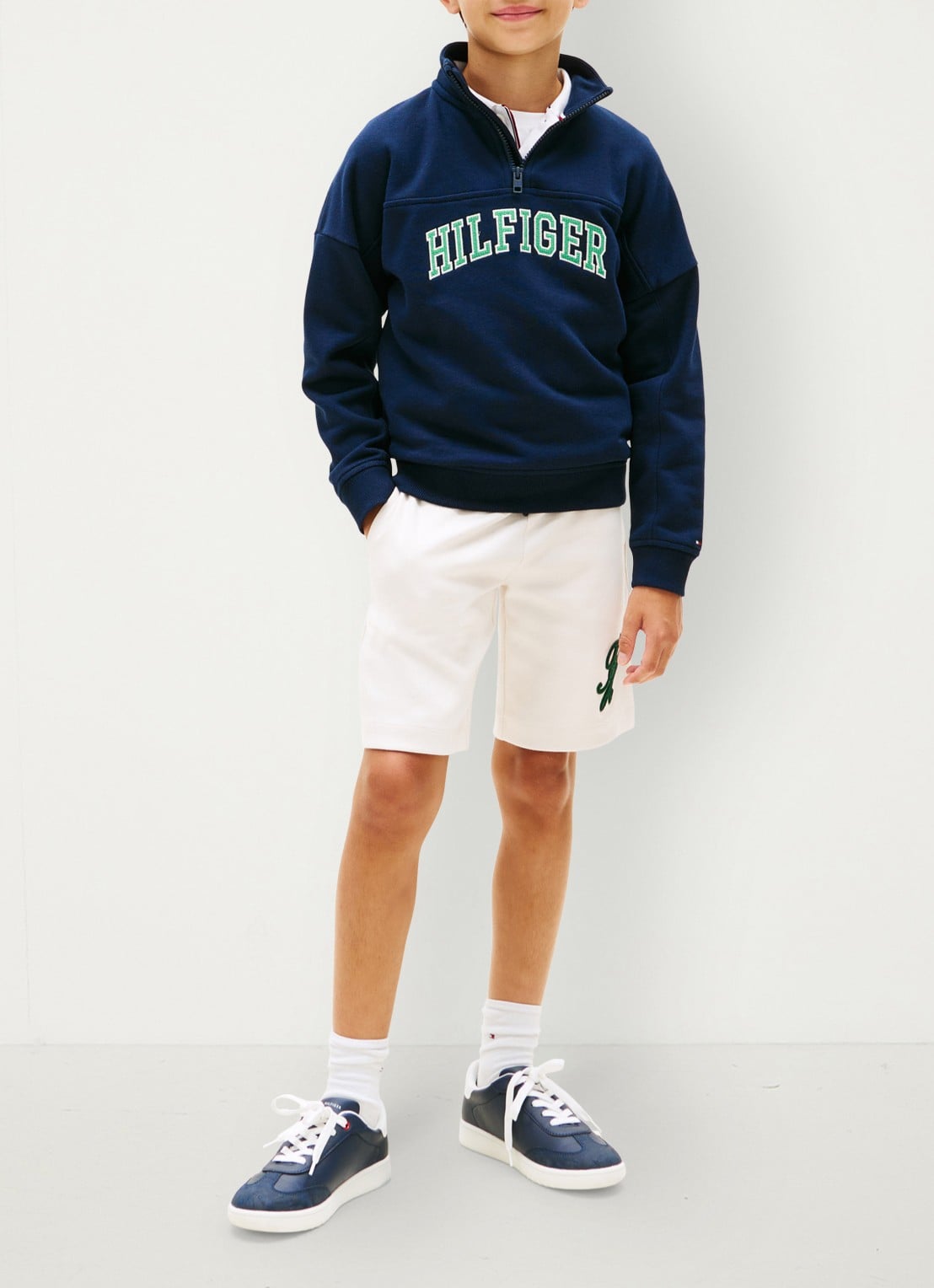 Tommy Hilfiger Sweater in katoenblend - voorkant 5 dark night navy-c1g