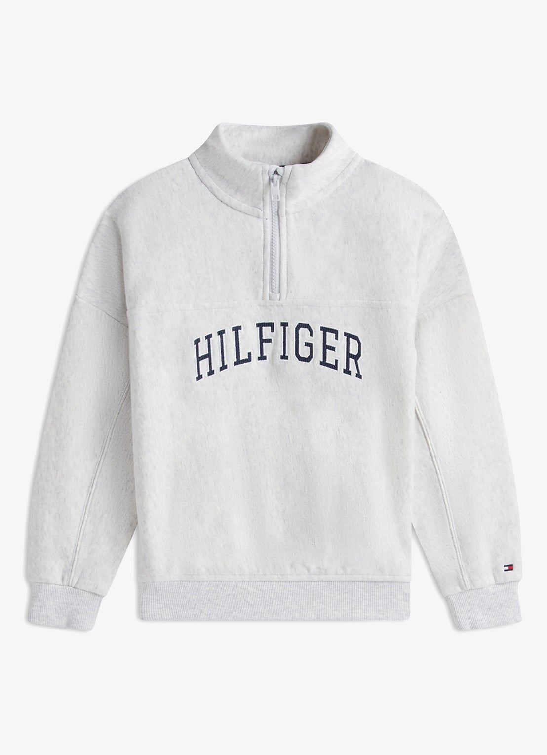 Tommy Hilfiger Sweater in katoenblend - voorkant grijsmele