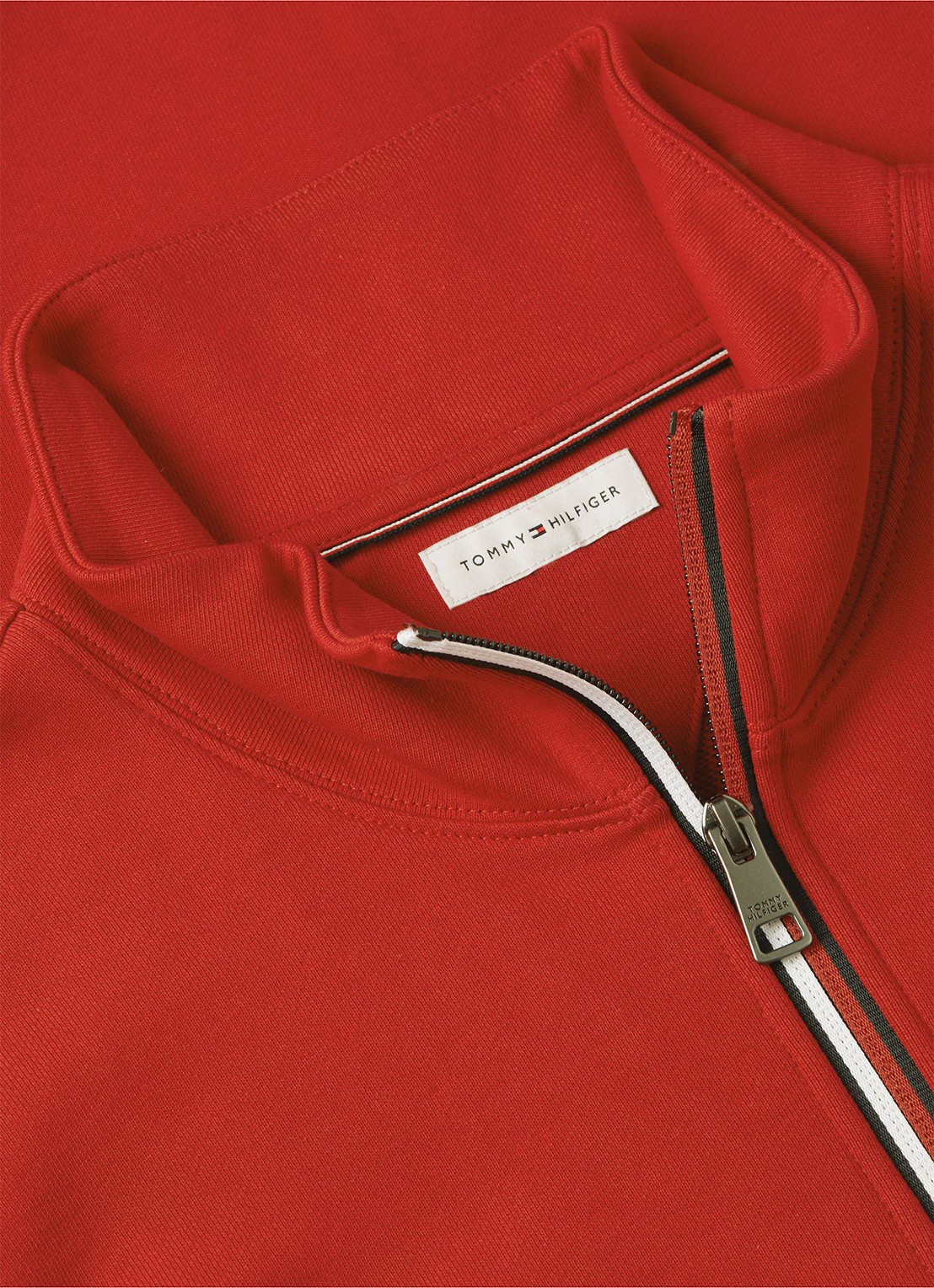 Tommy Hilfiger Sweater met halve rits - detail 3 rood