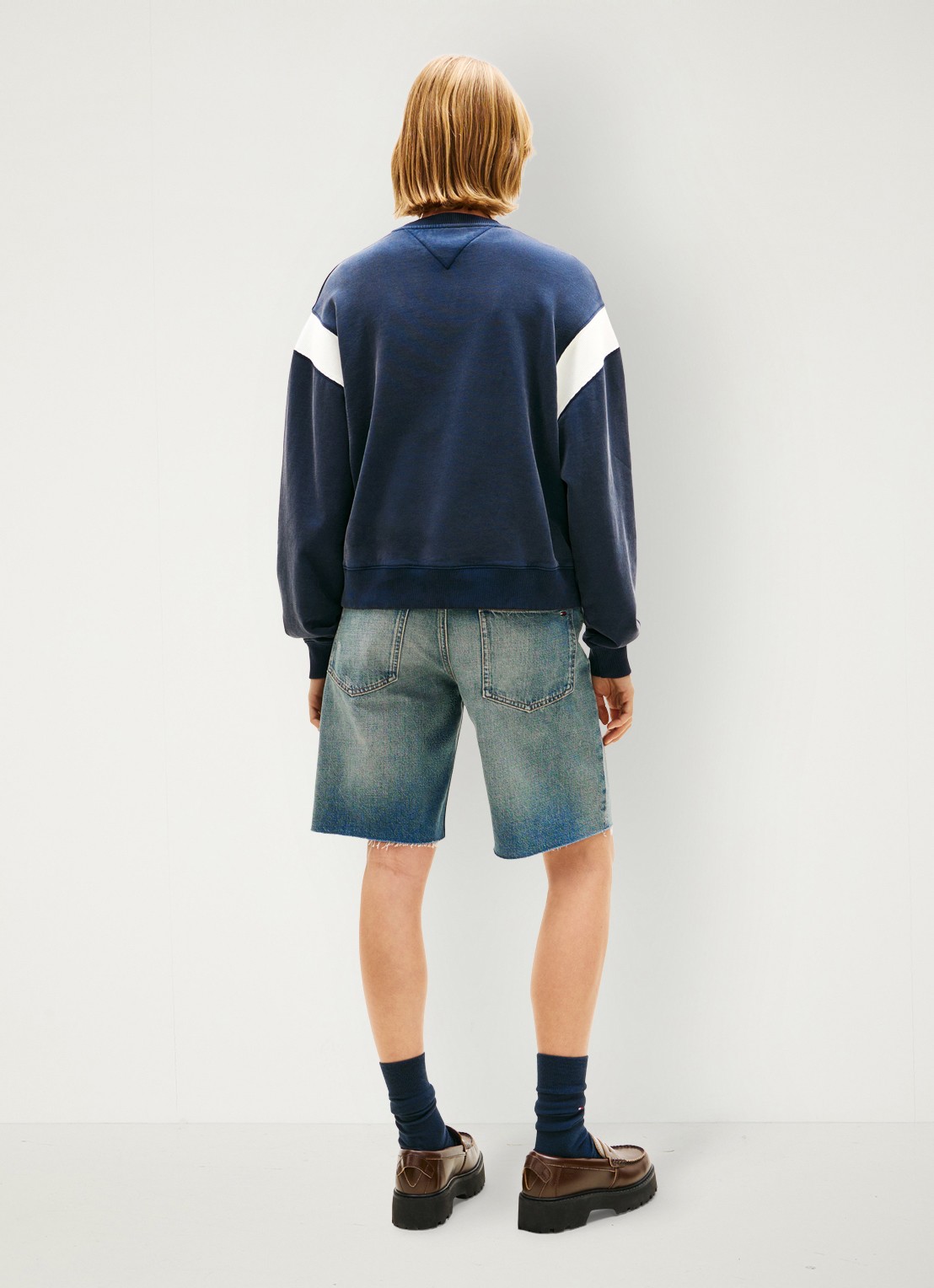 Tommy Hilfiger Sweater met logo - achterkant donkerblauw