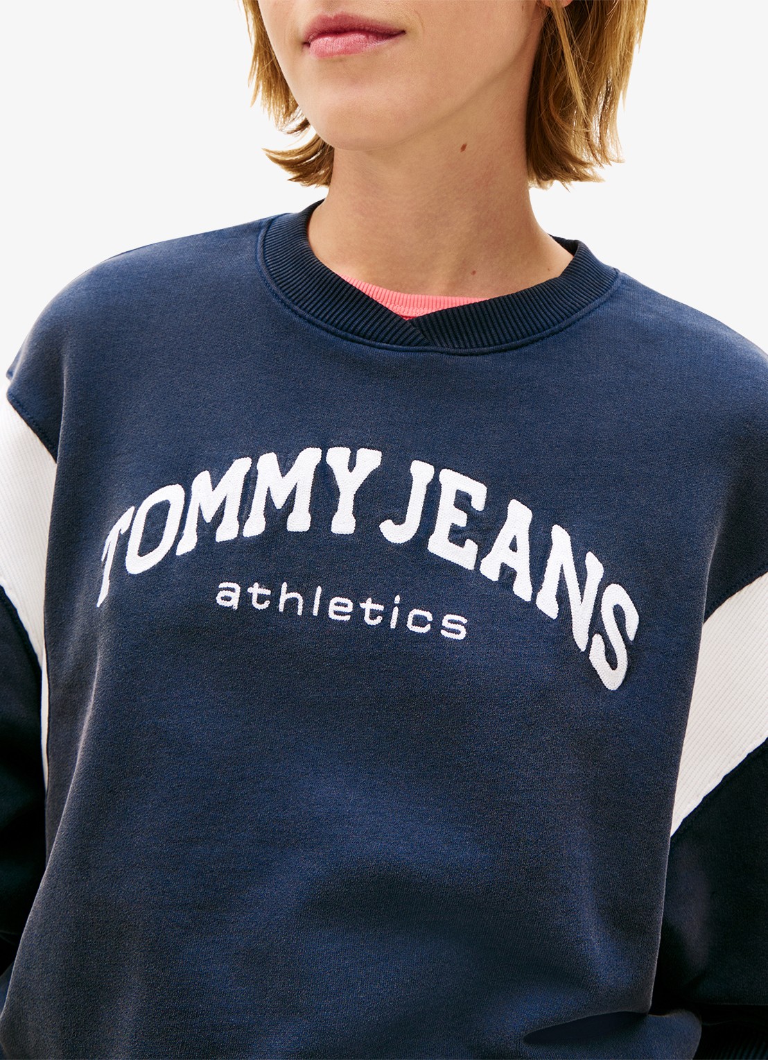 Tommy Hilfiger Sweater met logo - detail 5 donkerblauw