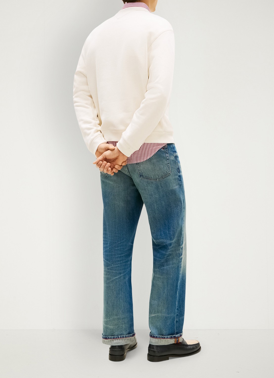 Tommy Hilfiger Sweater met logo - achterkant 5 gebroken wit