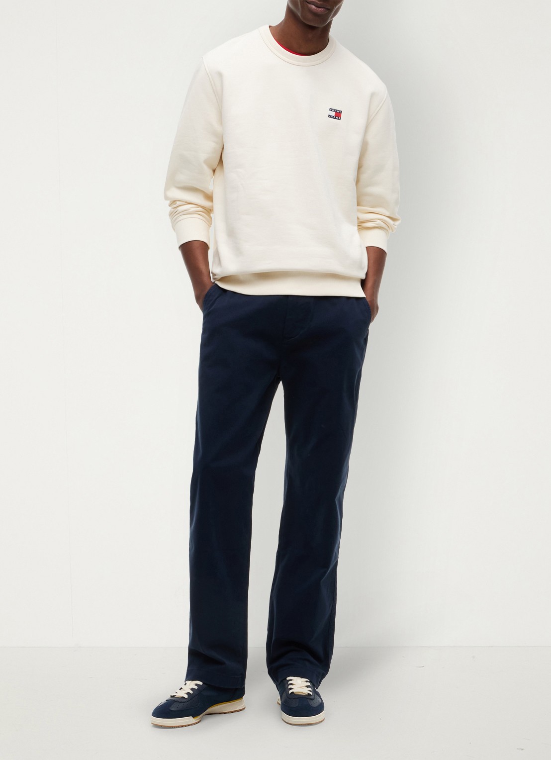Tommy Hilfiger Sweater met logo - voorkant 2 gebroken wit