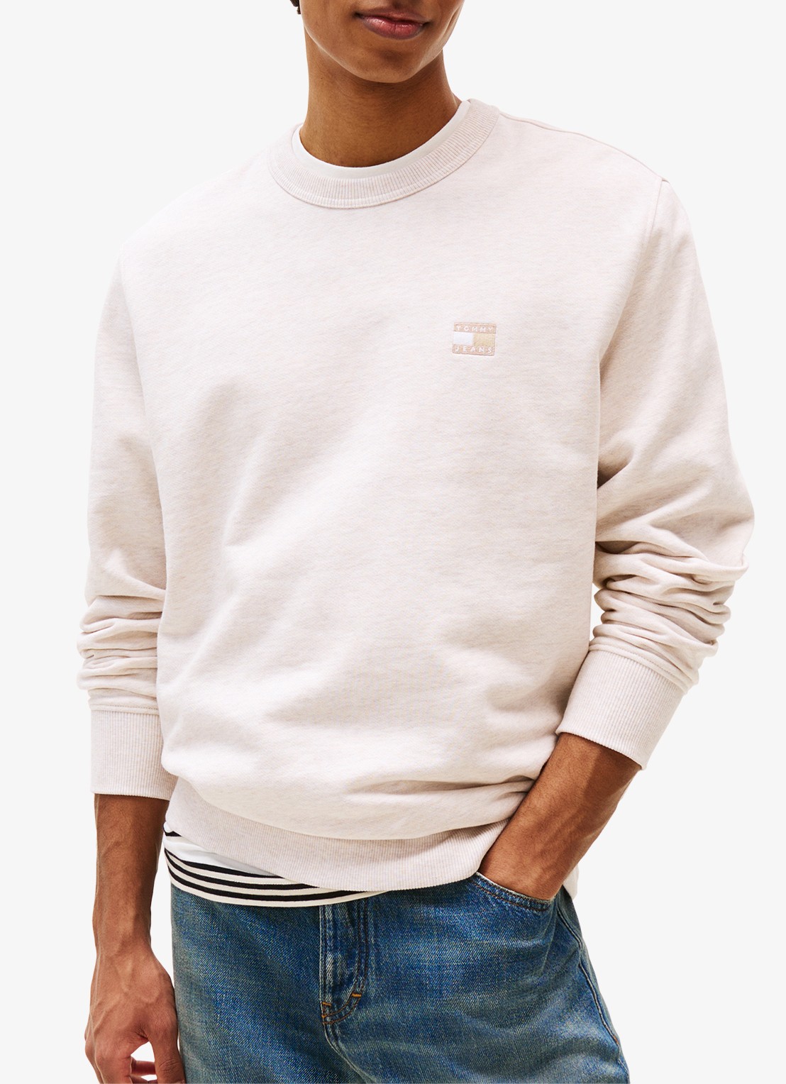 Tommy Hilfiger Sweater met logo - detail beige