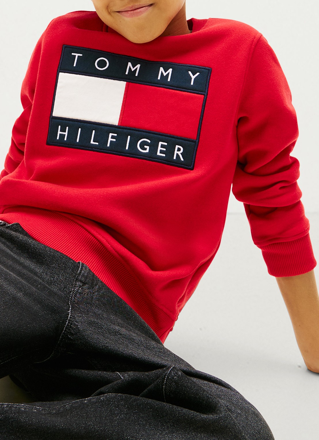 Tommy Hilfiger Sweater met logo - detail 4 rood