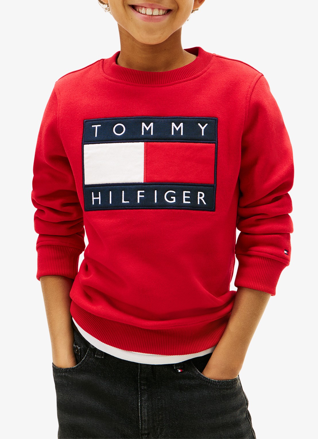 Tommy Hilfiger Sweater met logo - detail 5 rood