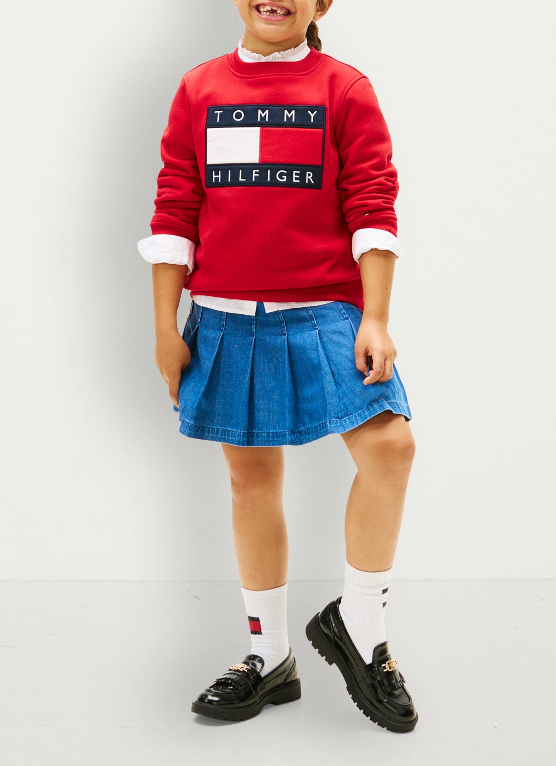 Tommy Hilfiger Sweater met logo - voorkant 2 rood