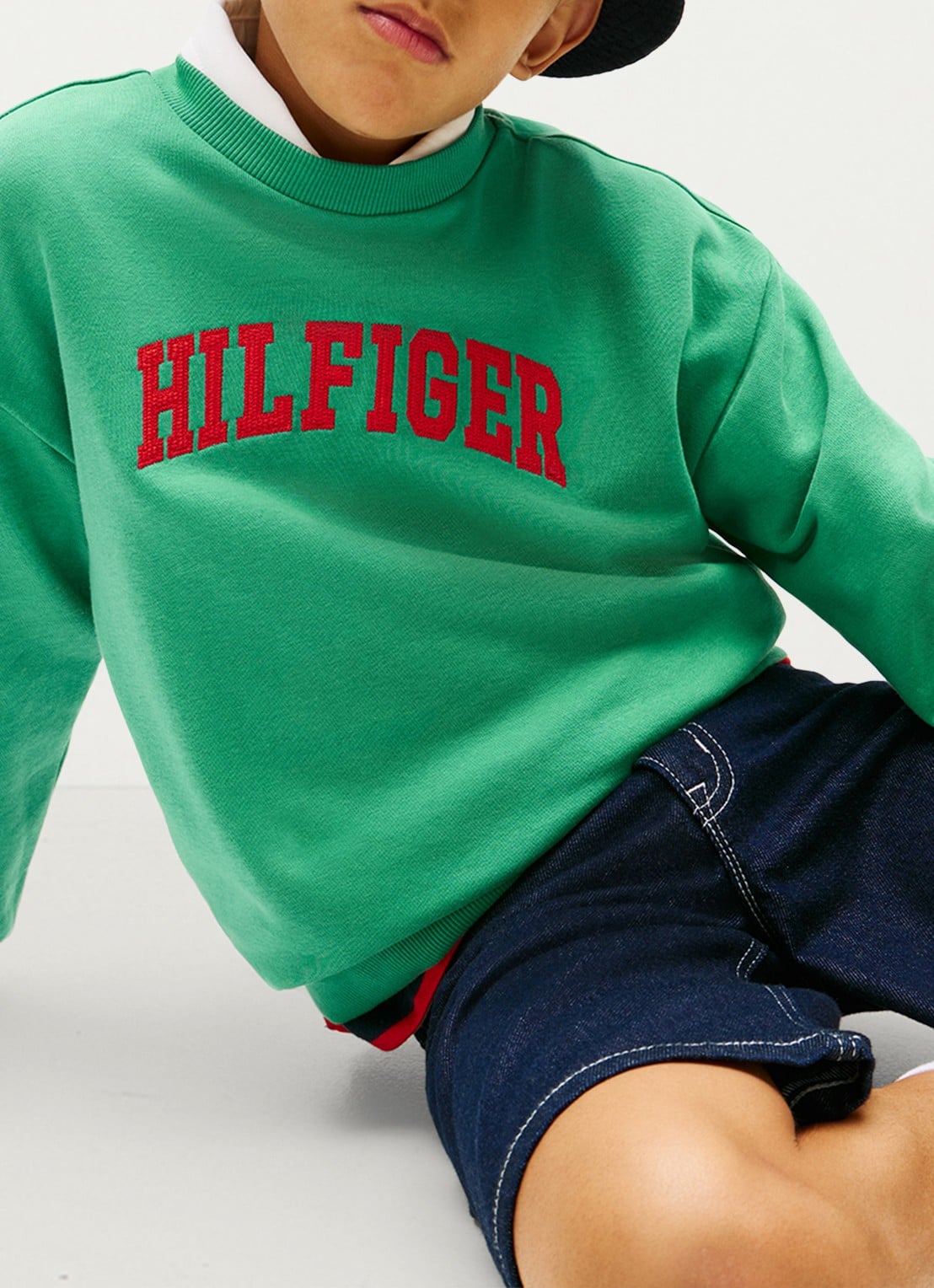 Tommy Hilfiger Sweater met logo - detail 5 groen