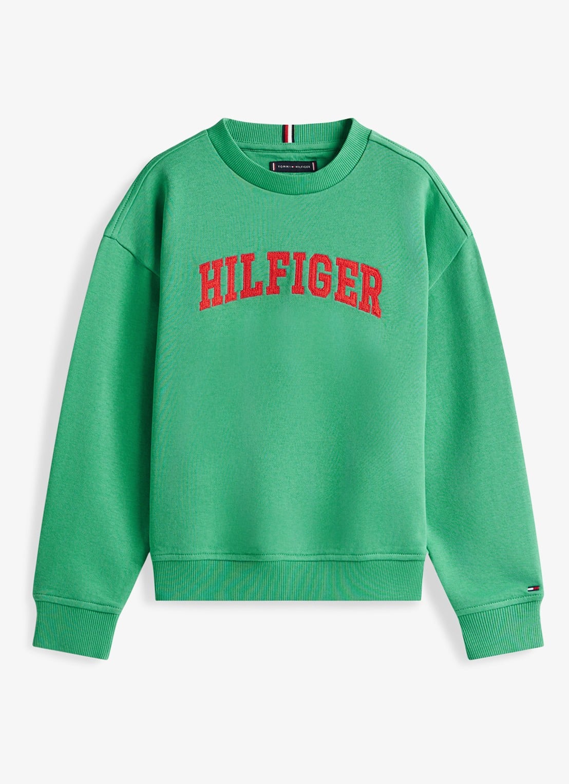 Tommy Hilfiger Sweater met logo - voorkant groen