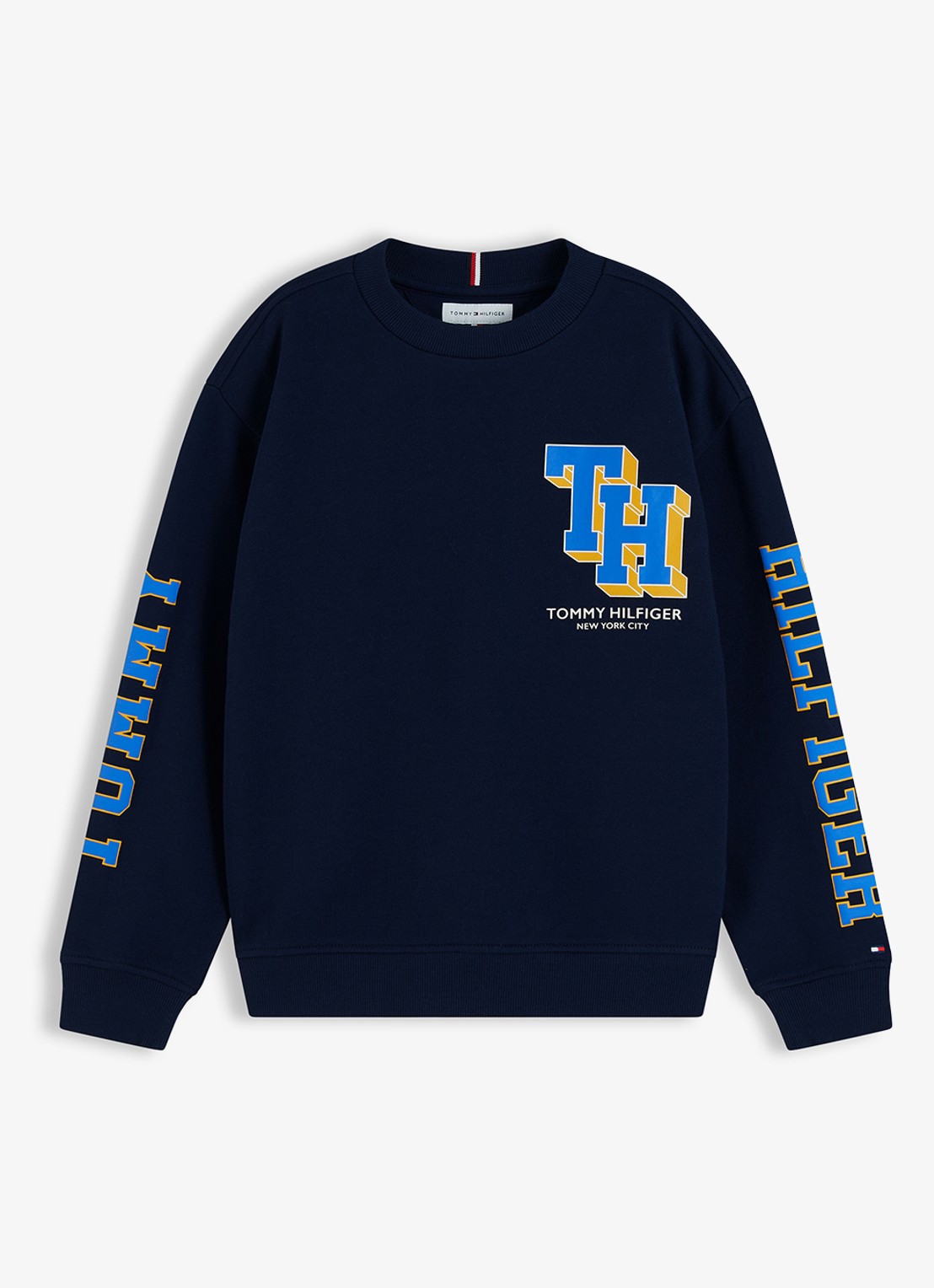 Tommy Hilfiger Sweater met logo - voorkant 4 donkerblauw