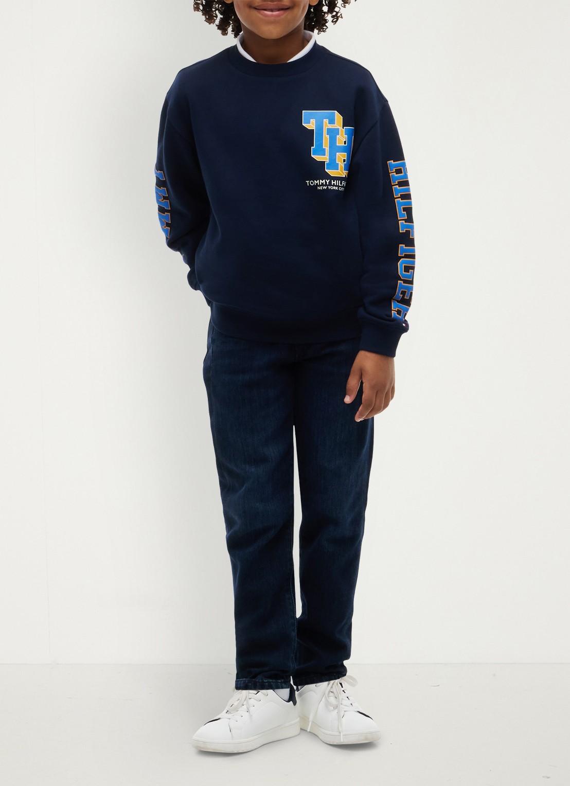 Tommy Hilfiger Sweater met logo - voorkant 5 donkerblauw