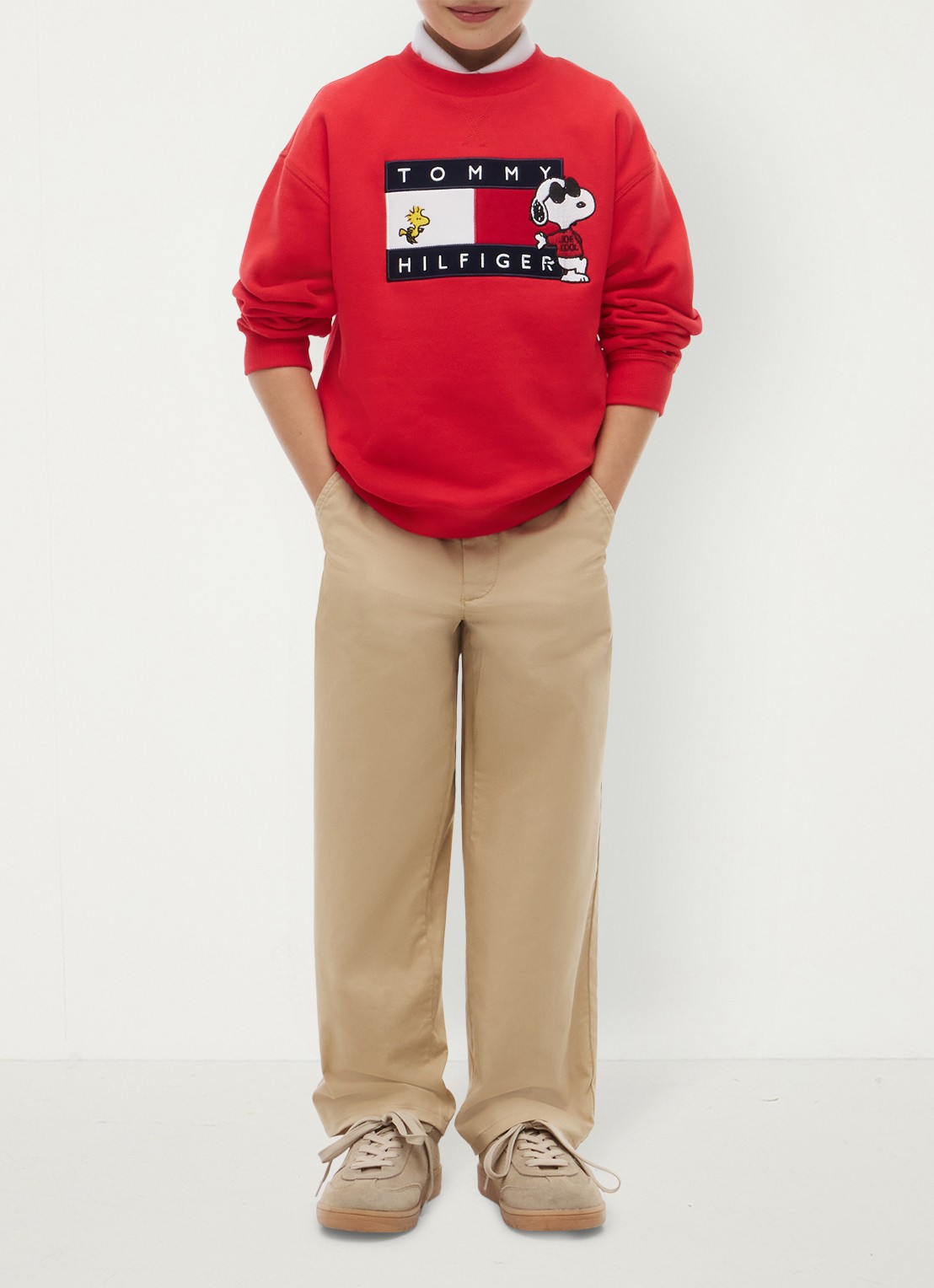 Tommy Hilfiger Sweater met logo - voorkant 2 rood