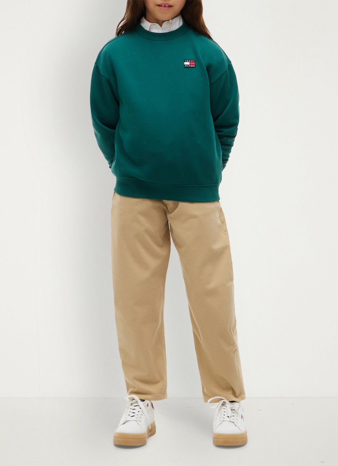 Tommy Hilfiger Sweater met logo  - detail 3 groen
