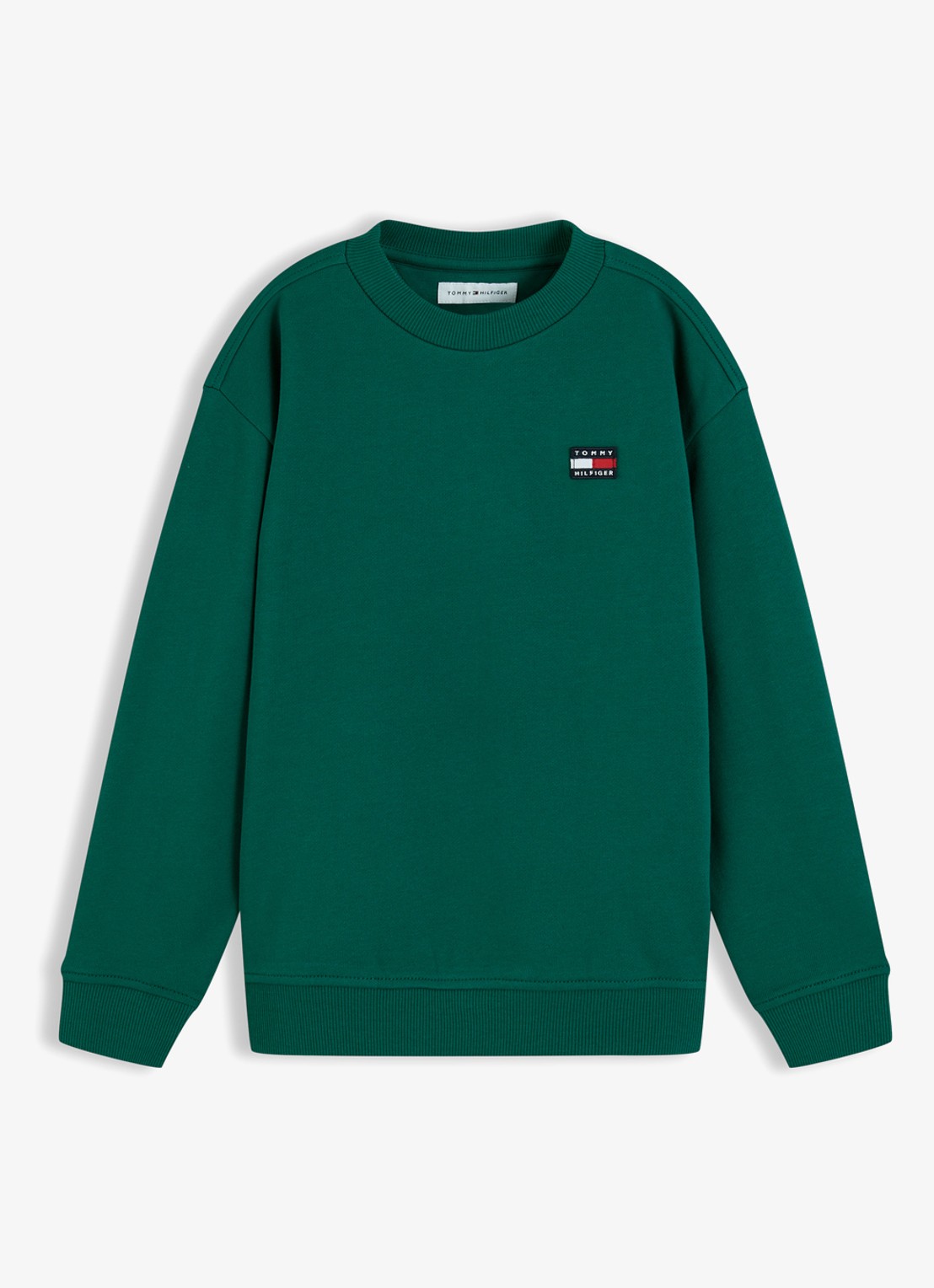 Tommy Hilfiger Sweater met logo  - voorkant 5 groen
