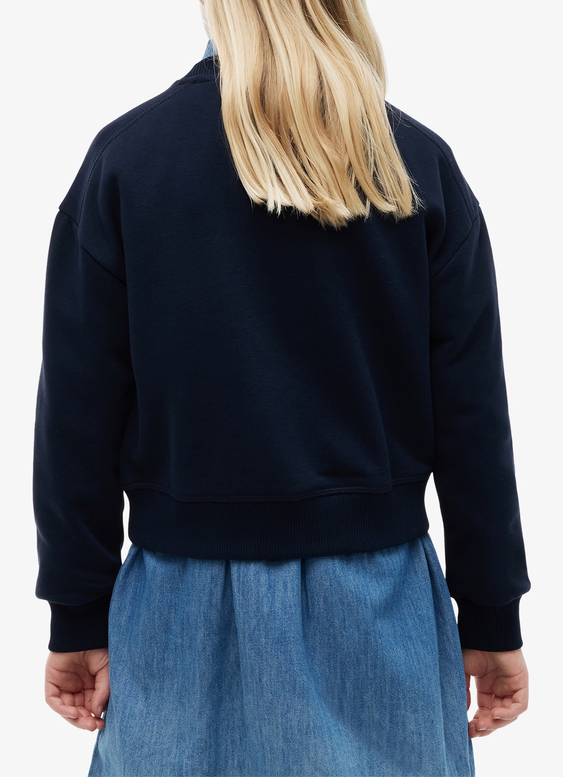 Tommy Hilfiger Sweater met logo - achterkant donkerblauw